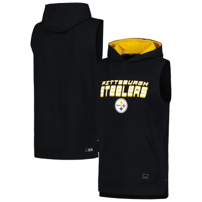 Майка с капюшоном Pittsburgh Steelers MSX by Michael Strahan Captain - Black