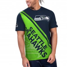 Футболка Seattle Seahawks Starter Finish Line Extreme Graphic - College Navy/Neon Green