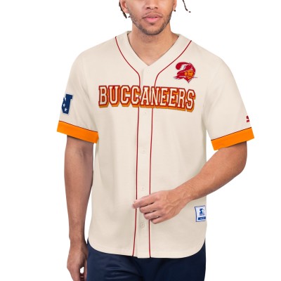 Футболка Tampa Bay Buccaneers Starter Relay Vintage Full-Button Baseball - Cream