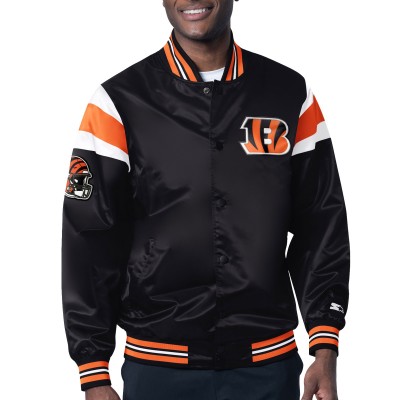 Куртка на кнопках Cincinnati Bengals Starter Satin Varsity - Black