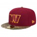 Бейсболка New Era Washington Commanders Burgundy Active Two-Tone Camo 59FIFTY