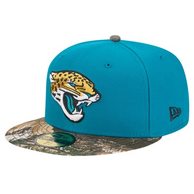 Бейсболка Jacksonville Jaguars New Era Teal Active Two-Tone Camo 59FIFTY