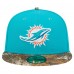 Бейсболка Miami Dolphins New Era Aqua Active Two-Tone Camo 59FIFTY Fitted