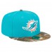 Бейсболка Miami Dolphins New Era Aqua Active Two-Tone Camo 59FIFTY Fitted