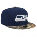 Бейсболка New Era Seattle Seahawks College Navy Active Two-Tone Camo 59FIFTY