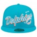 Бейсболка Miami Dolphins New Era Aqua Script Sided 59FIFTY Fitted