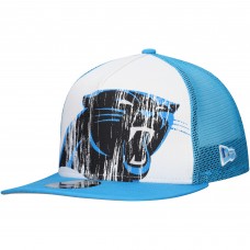 Бейсболка Carolina Panthers New Era White/Blue Distressed 9FIFTY A-Frame Snapback
