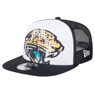 Бейсболка Jacksonville Jaguars New Era White/Black Distressed 9FIFTY A-Frame Snapback