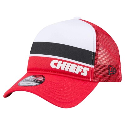 Kansas City Chiefs New Era Sport Night Color Block 9FORTY A-Frame Trucker Adjustable Hat - White/Red