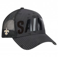 Бейсболка New Orleans Saints New Era Black Midnight Ink Tonal Text A-Frame Trucker 9FORTY