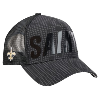 Бейсболка New Orleans Saints New Era Black Midnight Ink Tonal Text A-Frame Trucker 9FORTY