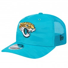 Бейсболка Jacksonville Jaguars New Era Teal Adventure Camo Trucker 9SEVENTY Stretch-Snap