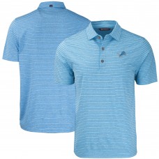 Detroit Lions Cutter & Buck Heather Blue Forge Eco Heathered Stripe Stretch Recycled Polo
