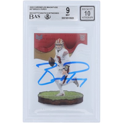 Brock Purdy San Francisco 49ers Autographed 2022 Panini Chronicles Magnitude #MAG-27 Beckett Fanatics Witnessed Authenticated 9/10 Rookie Card