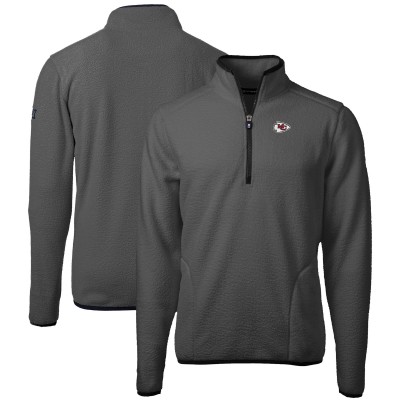 Kansas City Chiefs Cutter & Buck Gray Cascade Eco Sherpa Fleece Quarter-Zip Pullover Jacket