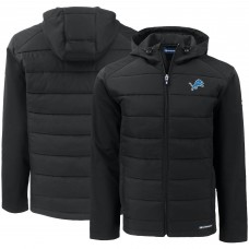 Куртка Detroit Lions Cutter & Buck Black Evoke PrimaLoft Hybrid Eco Softshell Recycled