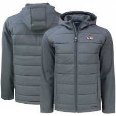 Los Angeles Rams Cutter & Buck Evoke PrimaLoft Hybrid Eco Softshell Recycled Full-Zip Hooded Jacket - Gray