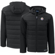 Куртка Pittsburgh Steelers Cutter & Buck Black Evoke PrimaLoft Hybrid Eco Softshell Recycled