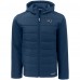 New England Patriots Cutter & Buck Navy Evoke PrimaLoft Hybrid Eco Softshell Recycled Full-Zip Hooded Jacket
