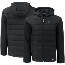 Indianapolis Colts Cutter & Buck Black Evoke PrimaLoft Hybrid Eco Softshell Recycled Full-Zip Hooded Jacket