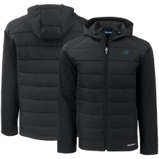 Куртка Carolina Panthers Cutter & Buck Black Evoke PrimaLoft Hybrid Eco Softshell Recycled