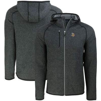 Minnesota Vikings Cutter & Buck Heather Charcoal Mainsail Full-Zip Hooded Jacket