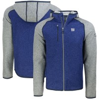 New York Giants Cutter & Buck Heather Royal Mainsail Full-Zip Hooded Jacket