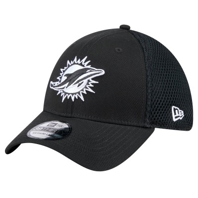 Бейсболка Miami Dolphins New Era Black Main Neo 39THIRTY