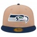 Бейсболка Seattle Seahawks New Era Tan Logo Main 59FIFTY
