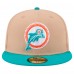 Бейсболка Miami Dolphins New Era Tan Throwback Logo Main 59FIFTY Fitted