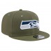 Бейсболка Seattle Seahawks New Era Olive Main 9FIFTY Snapback