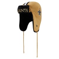 New Orleans Saints New Era Gold Helmet Head Trapper Knit Hat