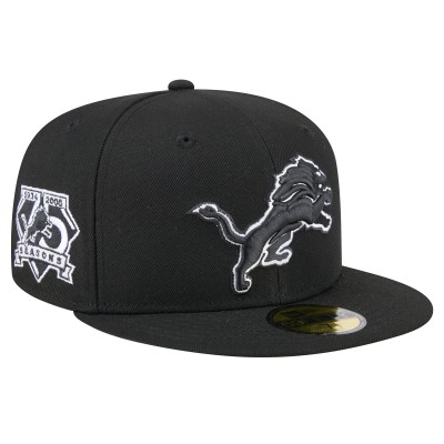 Бейсболка Detroit Lions New Era Black Main Patch 59FIFTY