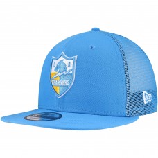 Бейсболка Los Angeles Chargers New Era Powder Blue Throwback Main Trucker 9FIFTY Snapback