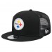 Бейсболка Pittsburgh Steelers New Era Black Main Trucker 9FIFTY Snapback