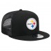 Бейсболка Pittsburgh Steelers New Era Black Main Trucker 9FIFTY Snapback