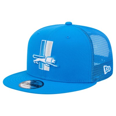 Бейсболка Detroit Lions New Era Blue Throwback Main Trucker 9FIFTY Snapback