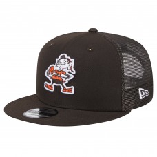 Бейсболка Cleveland Browns New Era Brown Throwback Main Trucker 9FIFTY Snapback