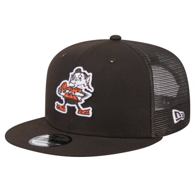 Бейсболка Cleveland Browns New Era Brown Throwback Main Trucker 9FIFTY Snapback
