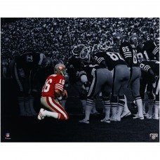 Joe Montana San Francisco 49ers Autographed Fanatics Authentic 16 x 20 Huddle Spotlight Photograph - Signed in White