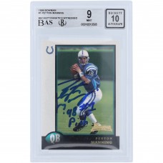 Peyton Manning Indianapolis Colts Autographed 1998 Bowman #1 Beckett Fanatics Witnessed Authenticated 9/10 Rookie Card with 98 #1 Pick Inscription