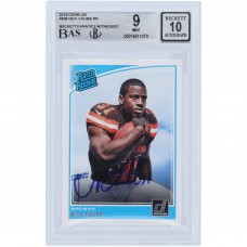 Nick Chubb Cleveland Browns Autographed 2018 Panini Donruss Rated Rookie #308 Beckett Fanatics Witnessed Authenticated 9/10 Rookie Card