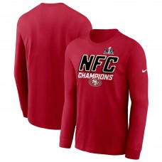 Футболка с длинным рукавом San Francisco 49ers Nike 2023 NFC Champions Iconic - Scarlet
