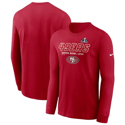 Футболка с длинным рукавом San Francisco 49ers Nike Super Bowl LVIII Iconic - Scarlet