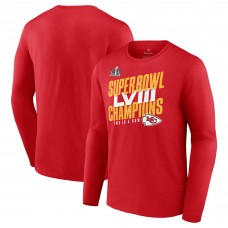 Футболка с длинным рукавом Kansas City Chiefs Super Bowl LVIII Champions Iconic Victory - Red