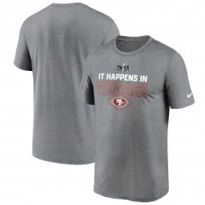 Футболка San Francisco 49ers Nike Super Bowl LVIII Logo Lockup - Heather Gray
