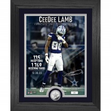Dallas Cowboys CeeDee Lamb Highland Mint Receiving Yards Record 13 x 16 Silver Coin Photo Mint