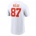 Футболка Travis Kelce Kansas City Chiefs Nike Super Bowl LVIII Patch Player Name &amp; Number- White
