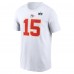 Футболка Patrick Mahomes Kansas City Chiefs Nike Super Bowl LVIII Patch Player Name &amp; Number- White