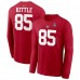 Футболка с длинным рукавом George Kittle San Francisco 49ers Nike Super Bowl LVIII Patch Player Name & Number - Scarlet